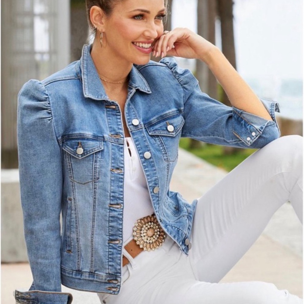 COPY - Boston Proper White Denim Jacket